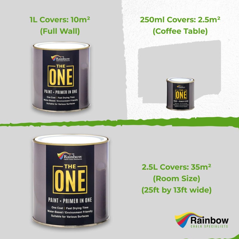 THE ONE All-In-One Paint & Primer - Light Grey Matte, 33.8 Fl Oz/1 Liter | 1 Coat Formula | Easy Indoor & Outdoor Decorating for Home & Garden Walls, Floors & Furniture | Water-Based & Low VOC - Image 3